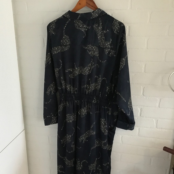 Addition Elle - Navy Leopard Print Jumpsuit with pockets - Plus Size 20 - Picture 8 of 8